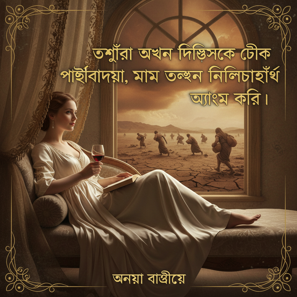 অন্যরা যখন দুর্ভিক্ষ থেকে পালিয়ে বেড়ায়, আমি তখন নির্লিপ্তভাবেই আরাম করি।